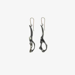 oxidized bronze pelvis earrings