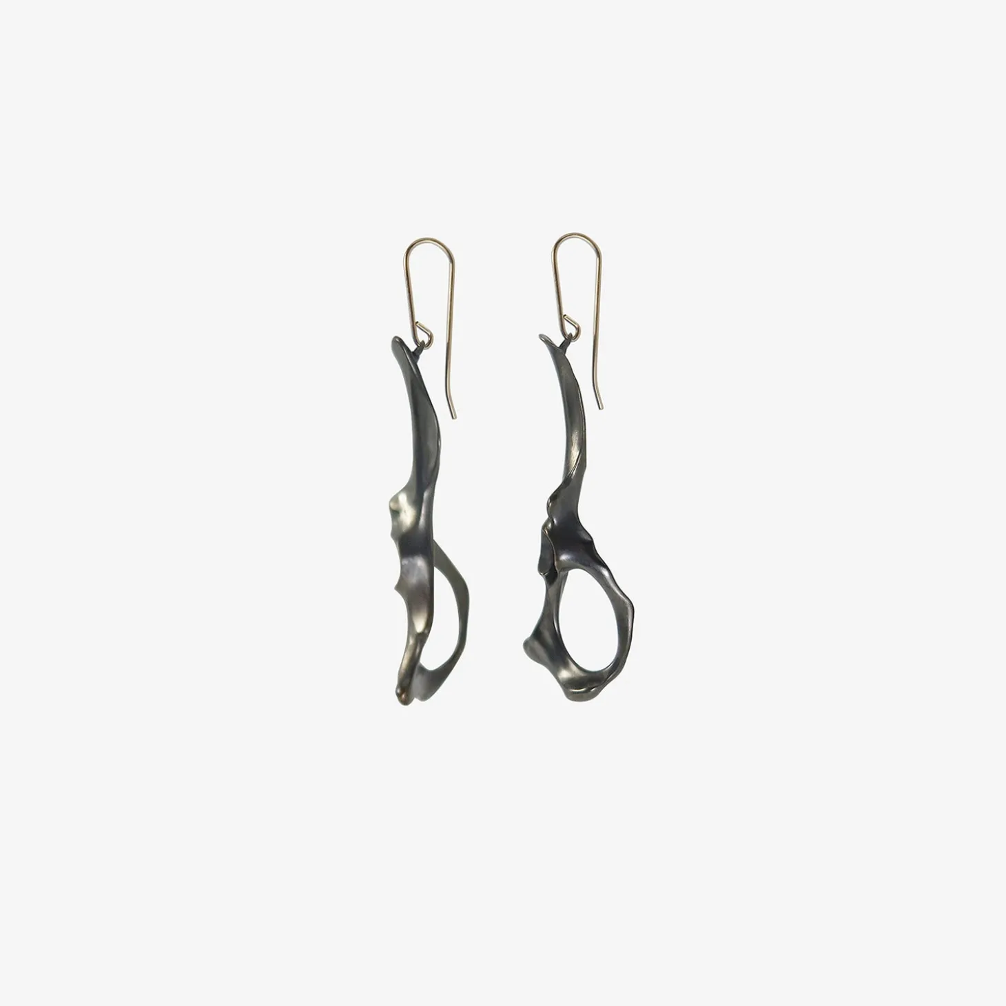 oxidized bronze pelvis earrings