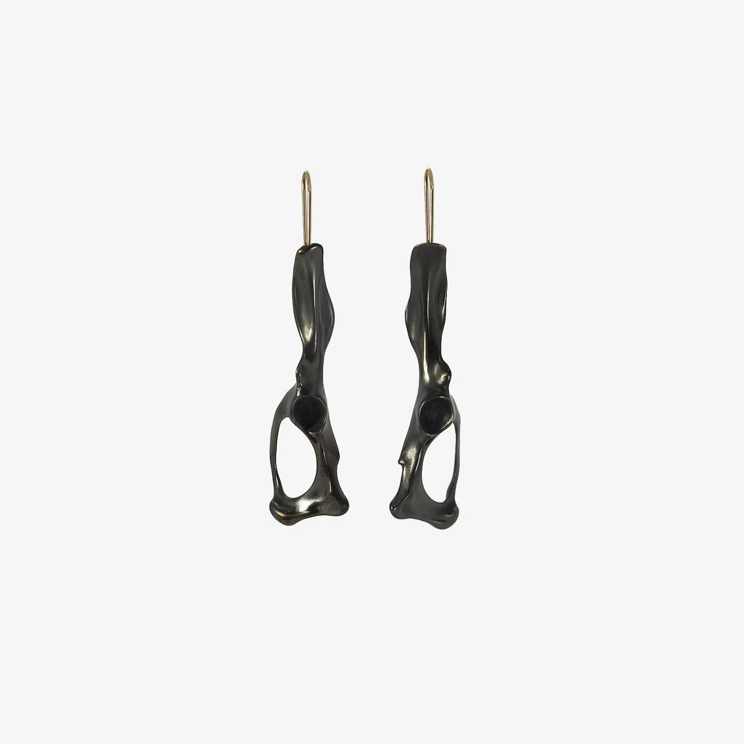 oxidized bronze pelvis earrings