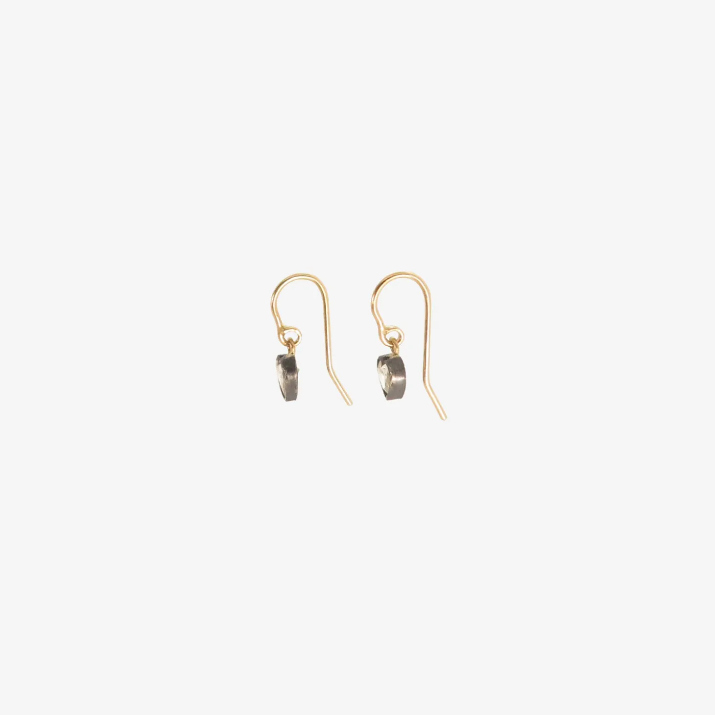 oxidized silver & heart shaped diamond earrings, .93ct