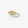 pair of 14k nesting hewn stacking rings with pavé diamonds, .27ct