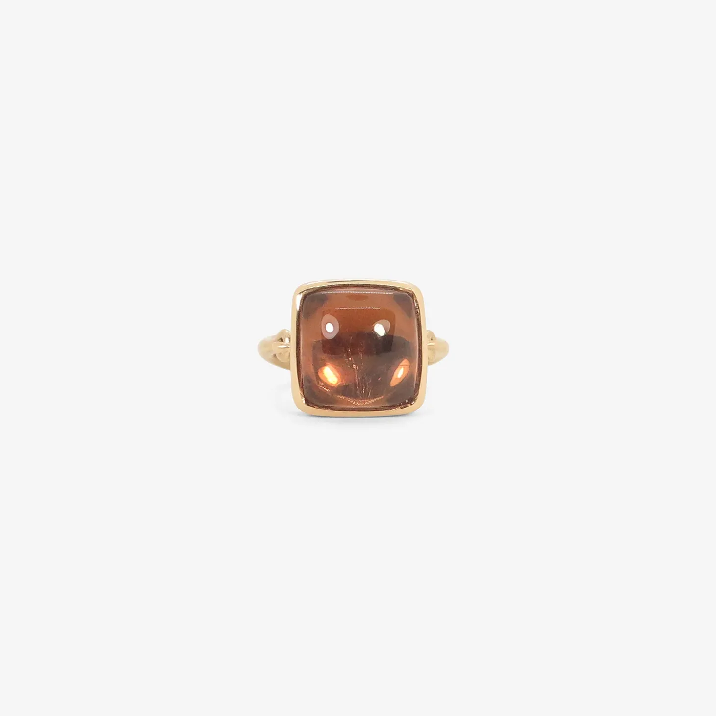 rosy orange tourmaline chiclet empire ring