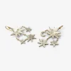 silver & heavily scattered diamond sun and moon earrings , 4ct