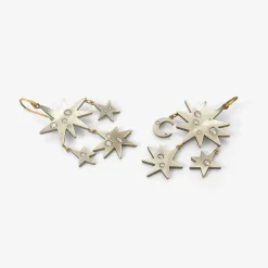 silver & heavily scattered diamond sun and moon earrings , 4ct