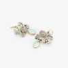 silver & 18k leftover shape earrings with opals & persian turquoise drops