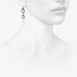 sterling silver & herkimer diamond double drop earrings