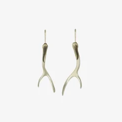 sterling silver antler earrings