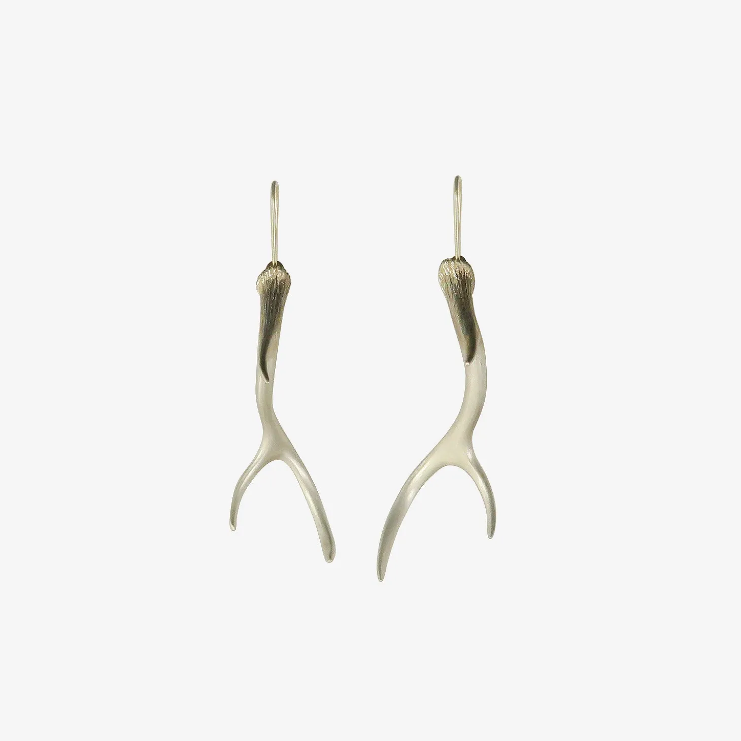 sterling silver antler earrings