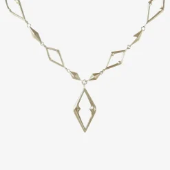 sterling silver chiseled & open link necklace