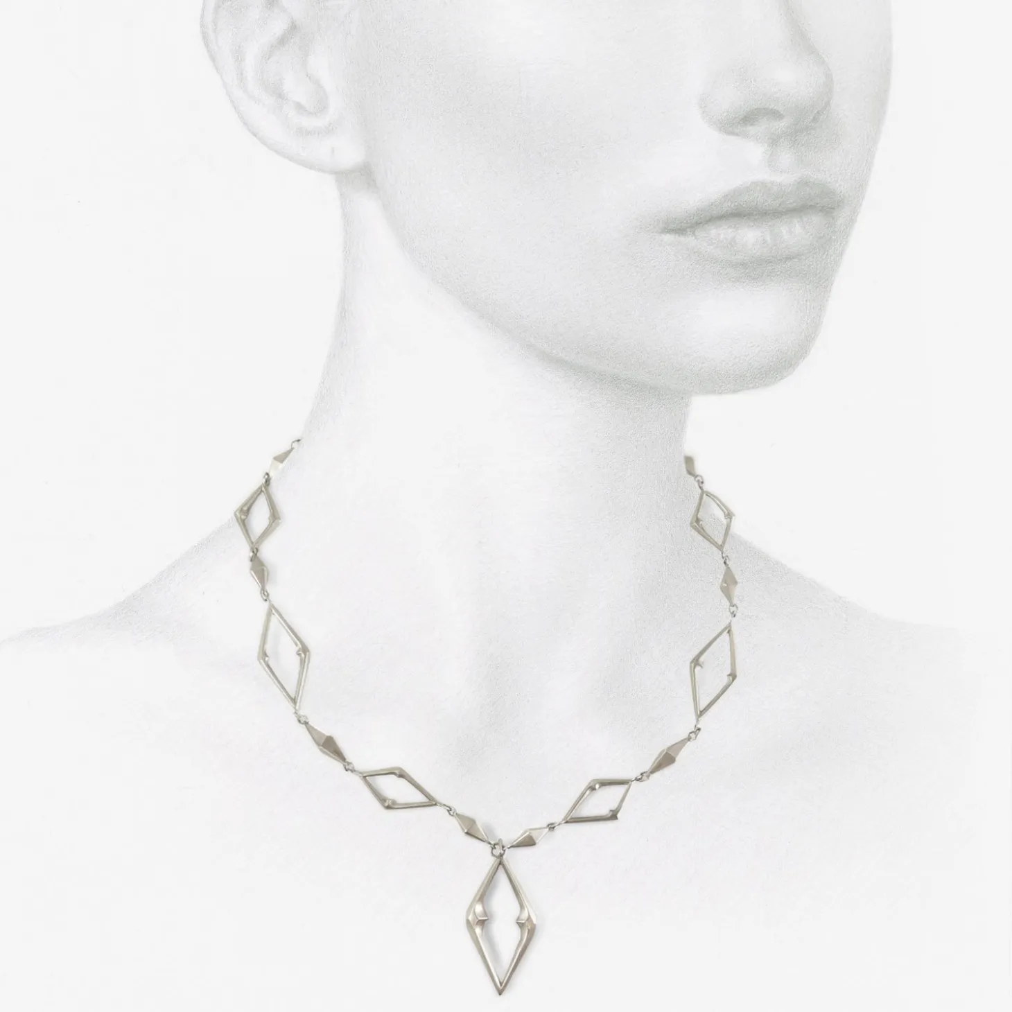 sterling silver chiseled & open link necklace