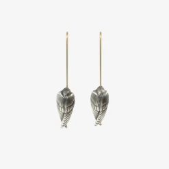 sterling silver sleeping bird earrings with white pearls