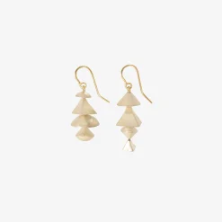 sterling silver small 4-tiered neo-geo earrings