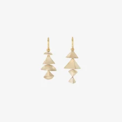 sterling silver small 4-tiered neo-geo earrings