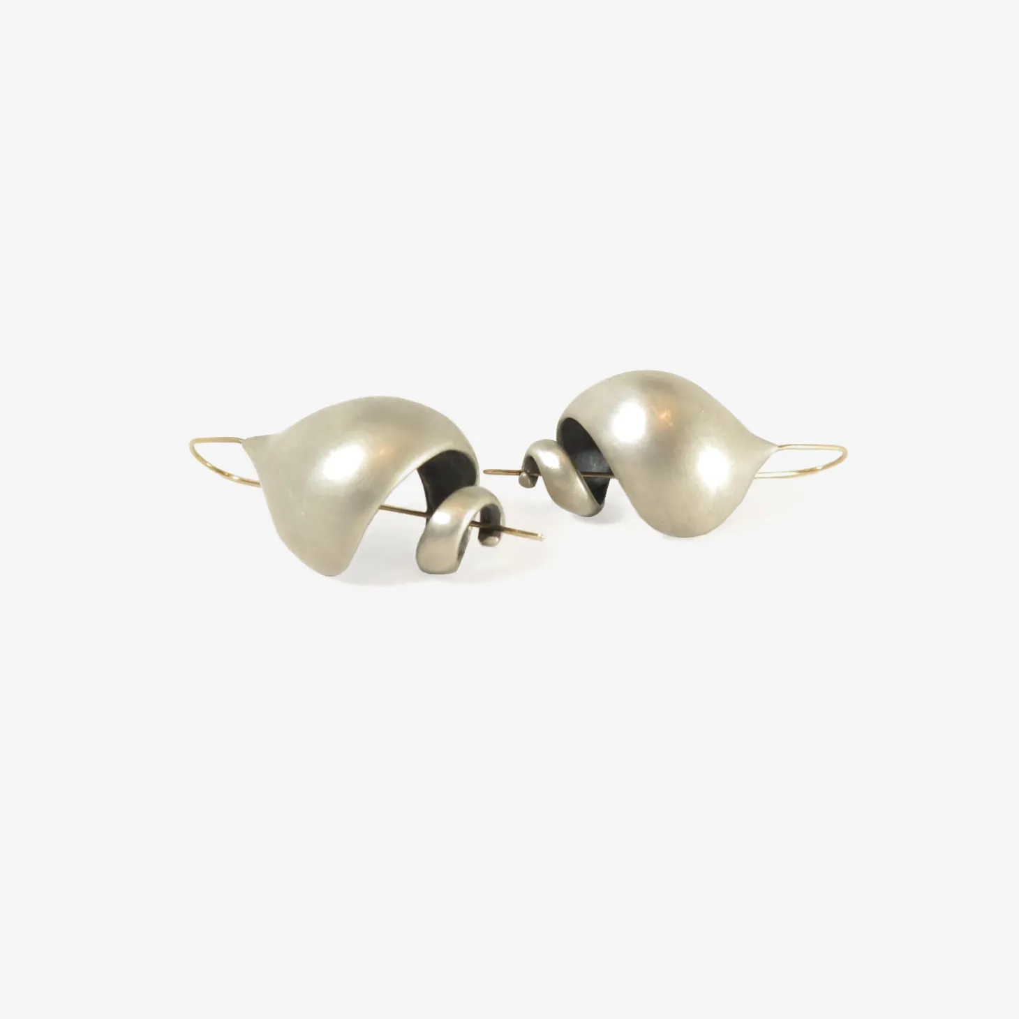 sterling silver snail shell earrings