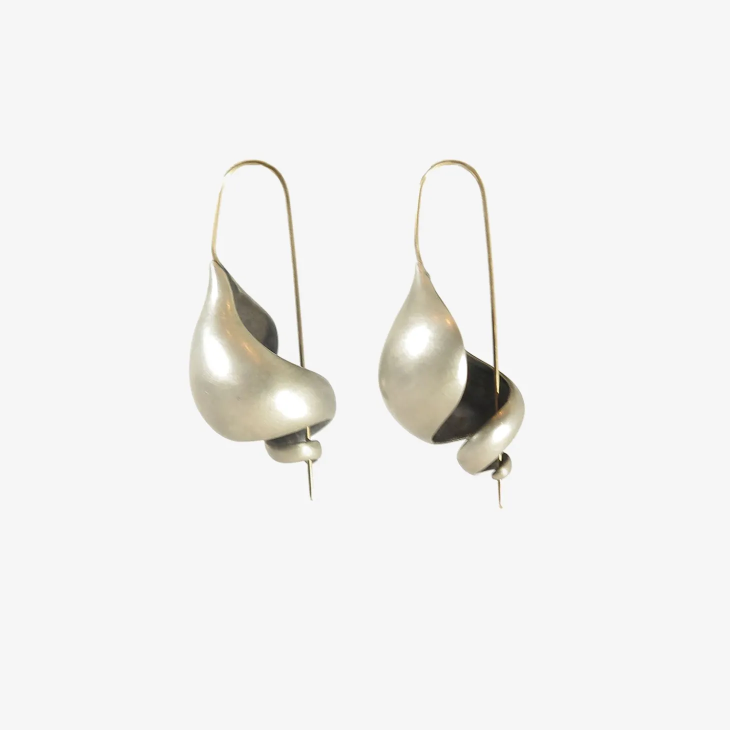 sterling silver snail shell earrings