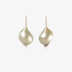 sterling silver snail shell earrings