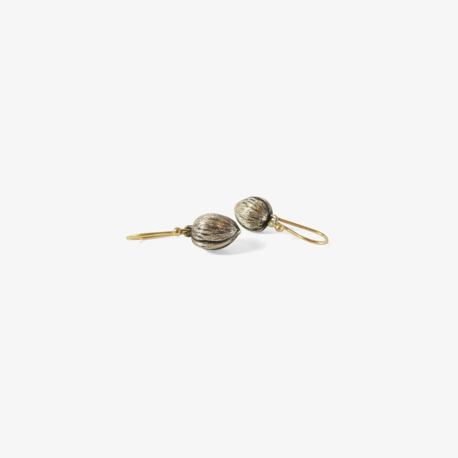 sterling silver tiny walnut earrings