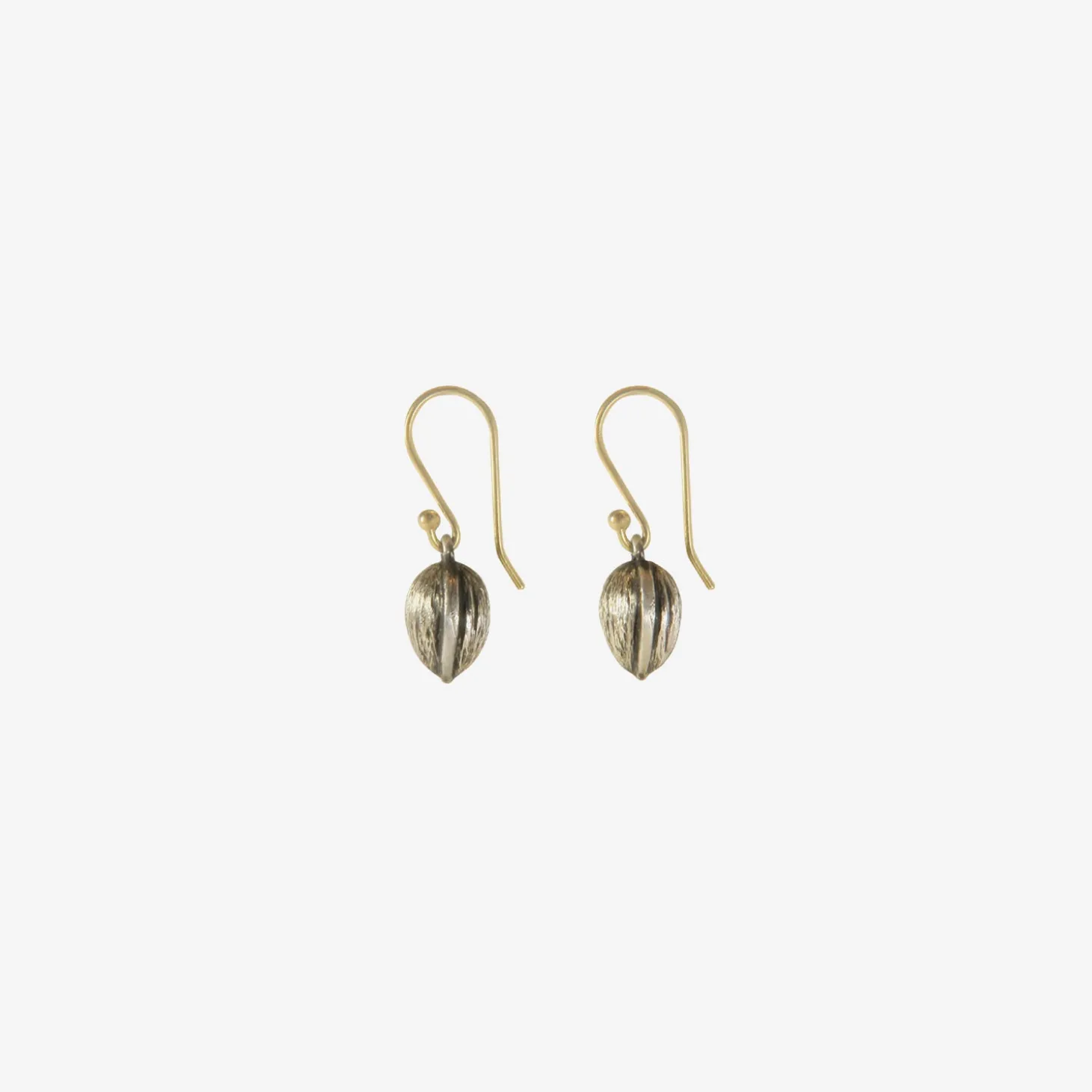 sterling silver tiny walnut earrings