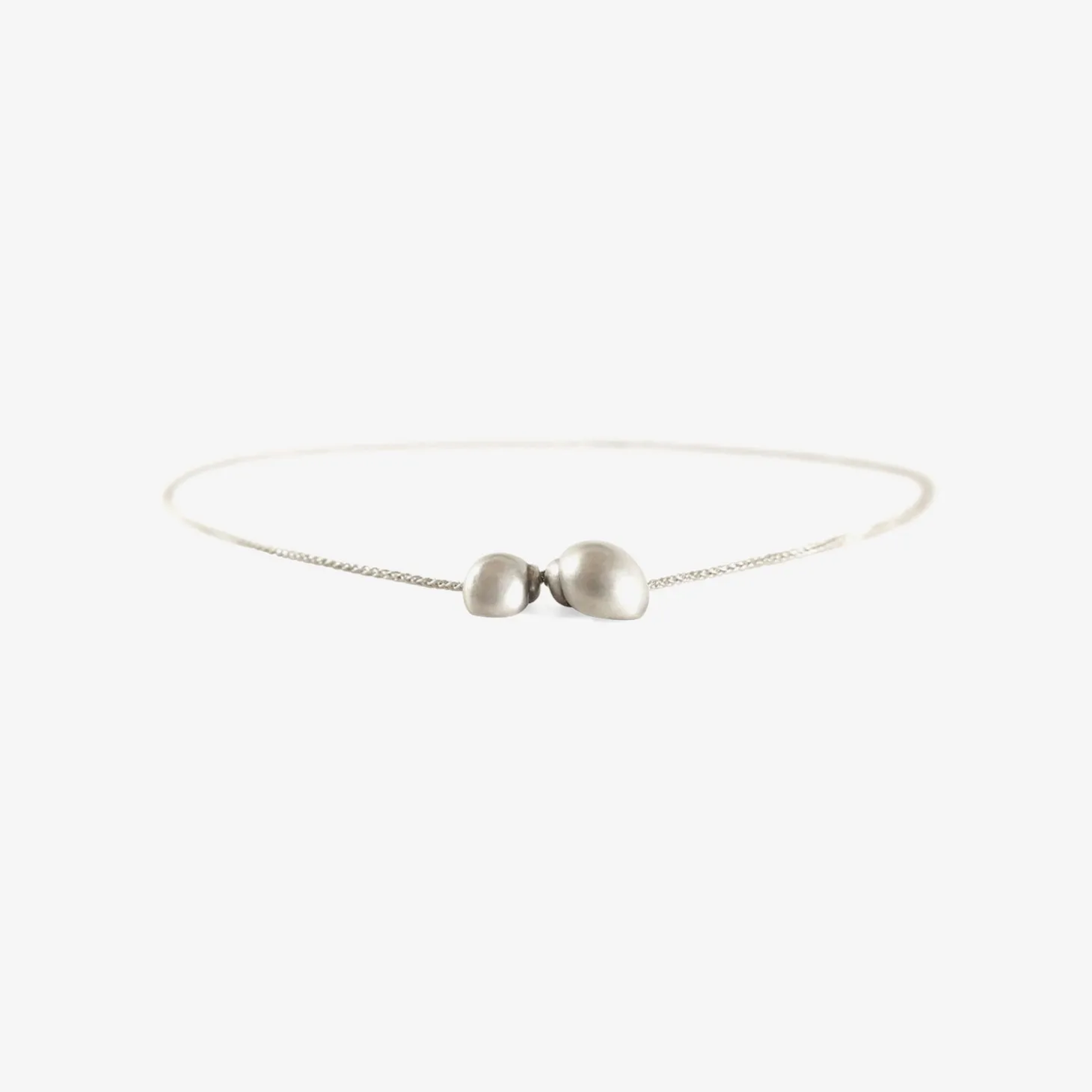 sterling silver two snail shell necklace, 17"