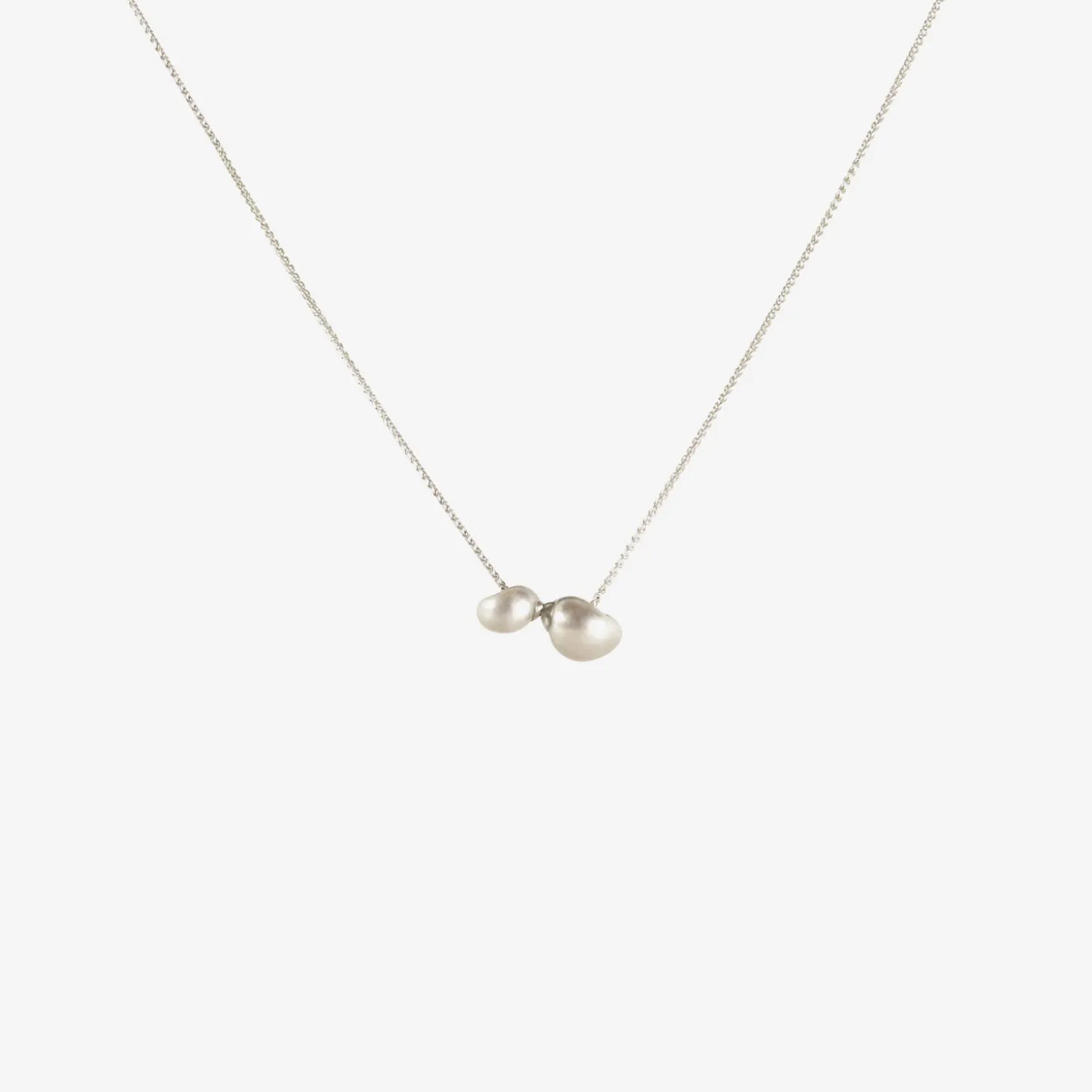 sterling silver two snail shell necklace, 17"