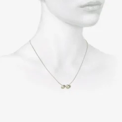 sterling silver two snail shell necklace, 17