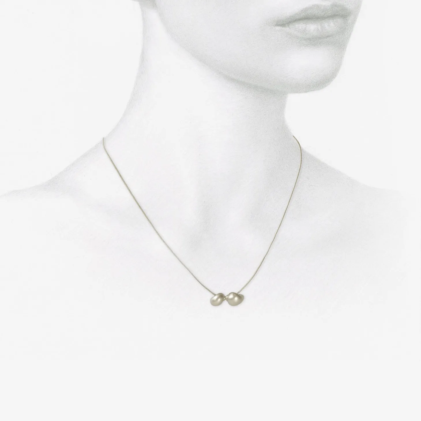 sterling silver two snail shell necklace, 17"